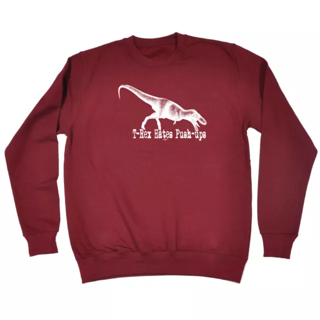 Trex Hates Push Ups Dinosaur - Mens Novelty Funny Sweatshirts Jumper Sweatshirt