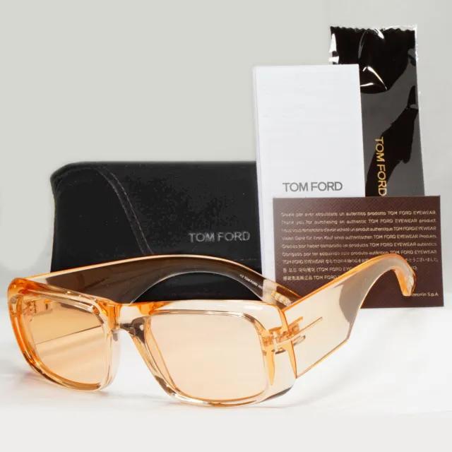 Tom Ford Sunglasses Orange Aristotle Transparent Light Square FT0731 TF 731 45E