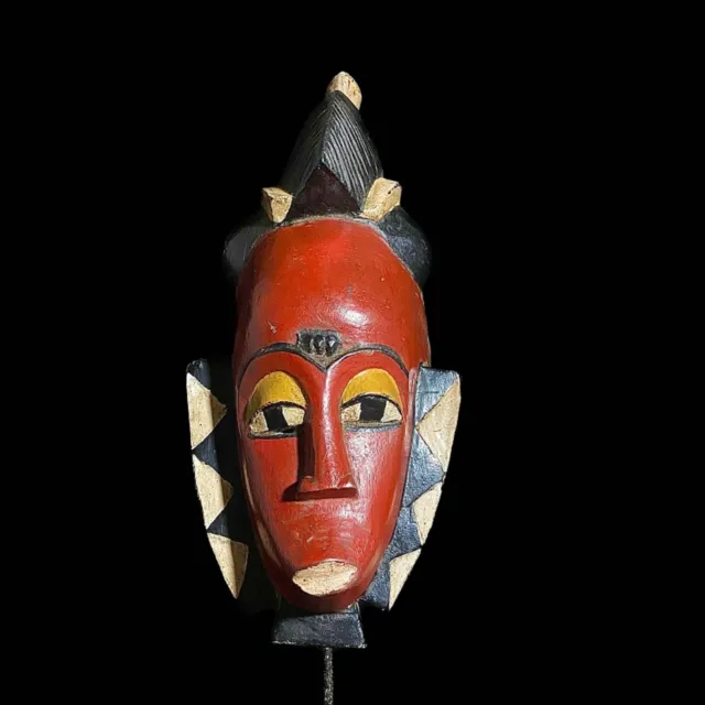 Vintage Hand Carved Wooden Tribal African Art Face Mask African Guro Baule-7924 2