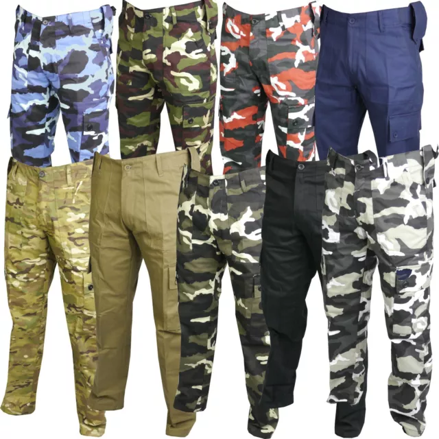 Mens Combat Trousers Tactical Work Wear Cargo Pocket Outdoor Army Security Pants