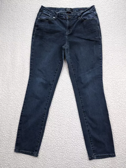 Earl Skinny Womens Size 12 Blue Jeans Mid Rise Dark Wash