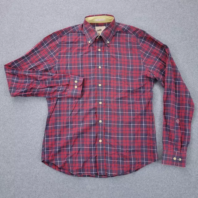 Gant Rugger Button Down Shirt Medium Hugger Long Sleeve Red Plaid Mens