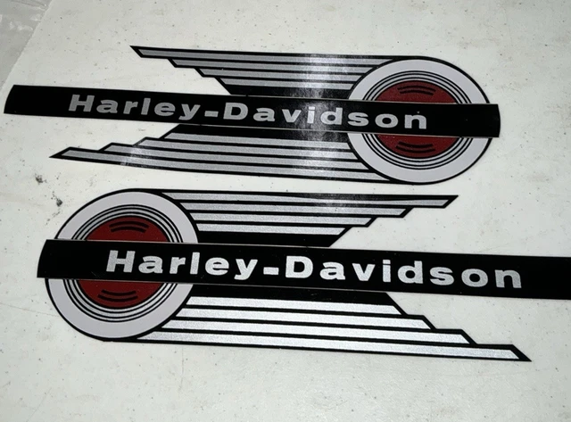 Set Of 2 Harley-Davidson Fuel Tank Decals Knuckle Speedball Design 1936-1939