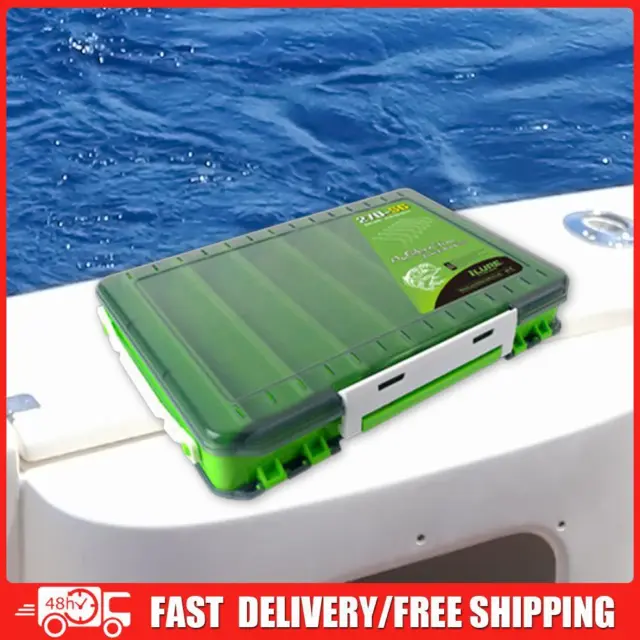 Portable Fishing Box Waterproof Bait Lure Hook Boxes Fishing Tool (Blue)