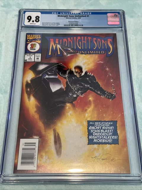 Midnight Sons Unlimited #1 CGC 9.8 Newsstand White Pages Rare Ghost Rider 1993