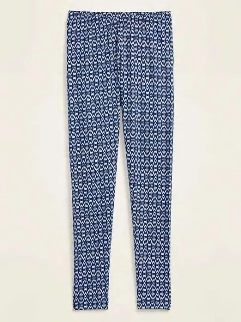 NWT OLD NAVY Mid-Rise Printed Jersey Leggings Pants Blue Geo Women XL  $10.99 - PicClick