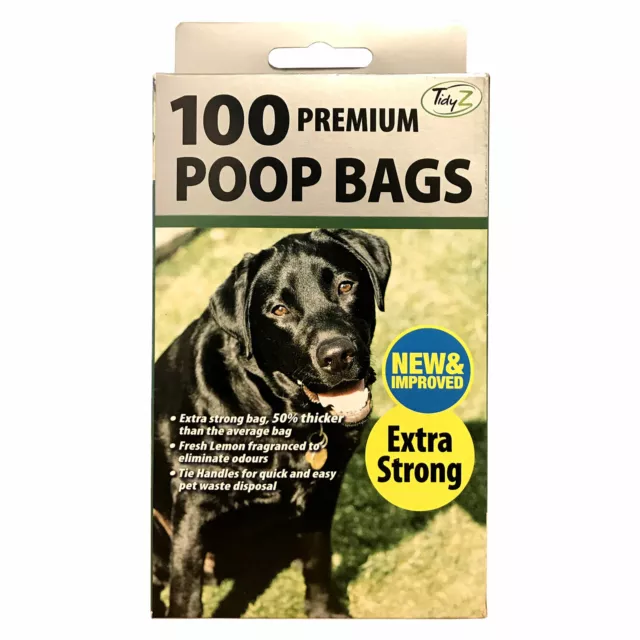 TidyZ 100 Premium Doggy Bags Extra Strong Fragranced Dog Cat Pet Poo Waste Bag