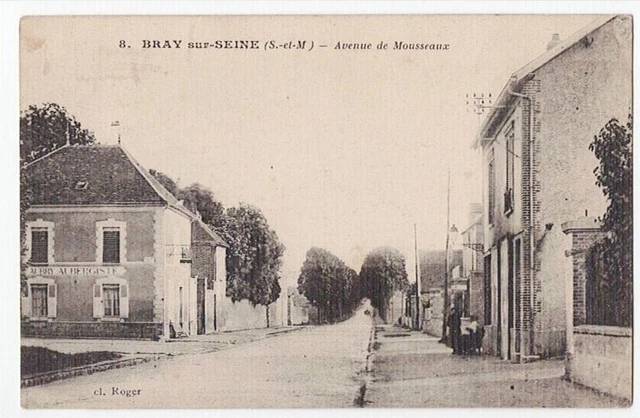 CPA 77 Approx. Provins BRAY/SEINE Av. de Mousseaux restaurant AUBRY INNKEEPER 1934