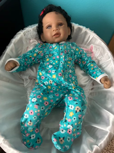 The Ashton Drake Collection Doll with  Original Bassinet 03-09468-001  Up to 22"