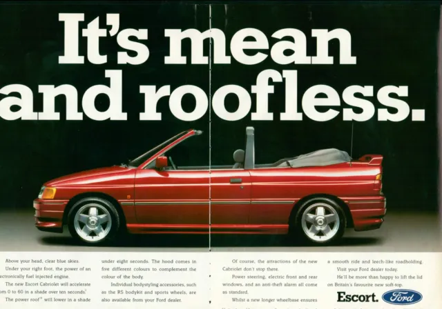 FORD CAR Magazine Print Ad  ESCORT  VTG 1990