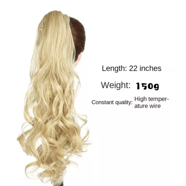 Wavy Ponytails Hair Clip 22Inches Natural False Hairpieces  Women