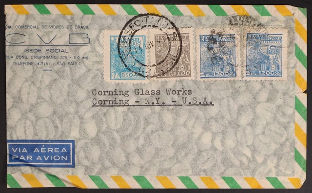 Mayfairstamps Brazil 1940s Sao Paulo To US Airmail Cover aag_44643
