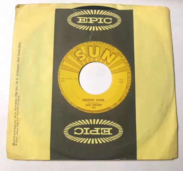 Carl Perkins 7" Record 45 Forever Yours / Thats Right  sun rockabilly