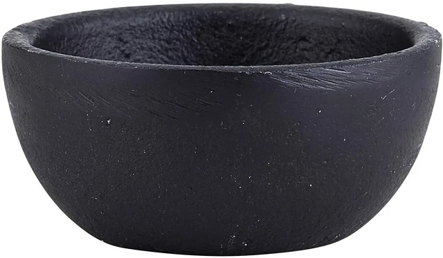 Rustic Round Bowl, Tiny, Cast Iron Black