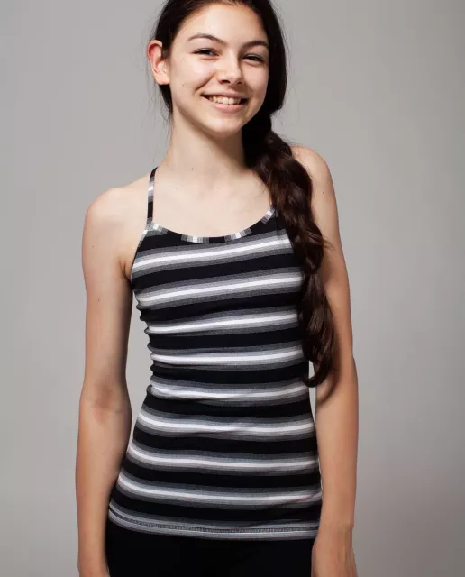 Ivivva Tumblin Striped Black White Tank Top Size Girls 10