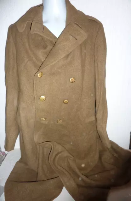 VTG MILITARY WWII US Army Double Breasted Uniform Wool Trench Coat 1933 ...