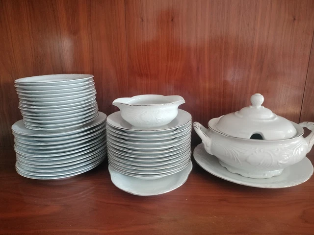 VAJILLA COMPLETA DE Porcelana Fina 12 Servicios Con Sopera Y