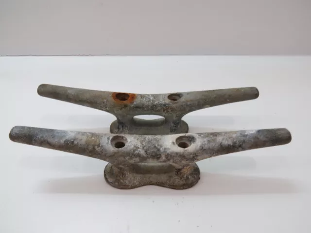 Pair 10 inch Wilcox Crittenden Cast Iron Boat Dock Cleats Door Handles (D4C610B)
