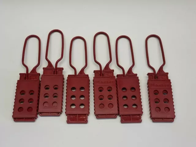 6 x Master Lock 428 Nonconductive Plastic Safety Lockout Hasp Masterlock