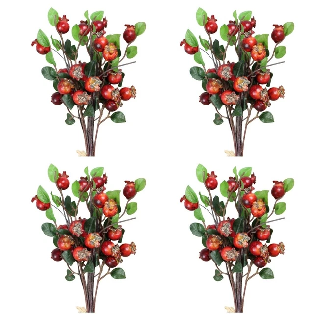 Decoración Para Mesa De Navidad Artificial Rosa Bayas Rosas Caderas
