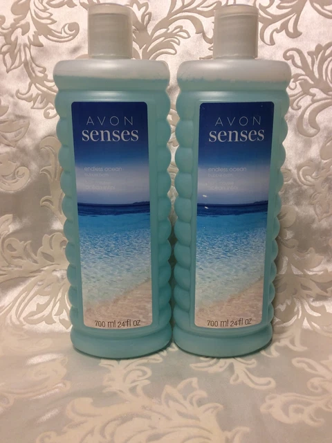 Baño de burbujas oceánicas Avon Senses sin fin 24 onzas LOTE DE 2