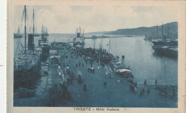 Cartolina Trieste Molo Audace animata fp