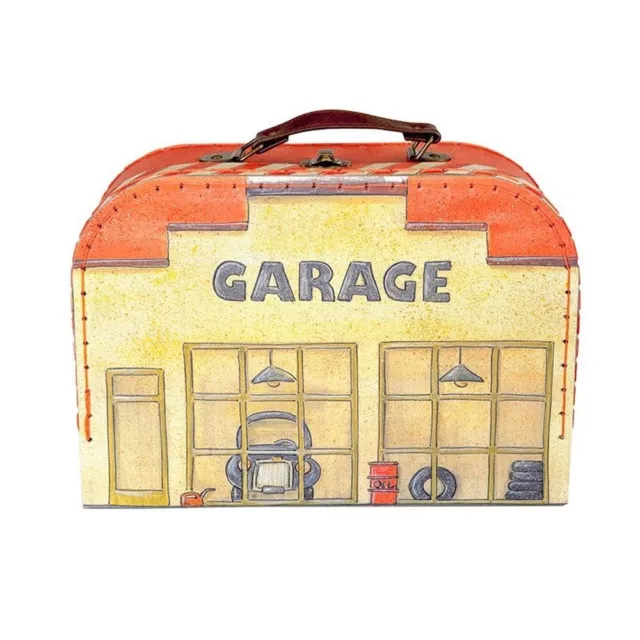 Koffer Garage & Autos Spielkoffer Kinderkoffer Spielteppich 4 Holzautos