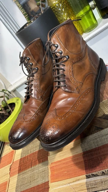 TO BOOT NEW York Brennan Brown Leather Wingtip Ankle Dress  display picture 2