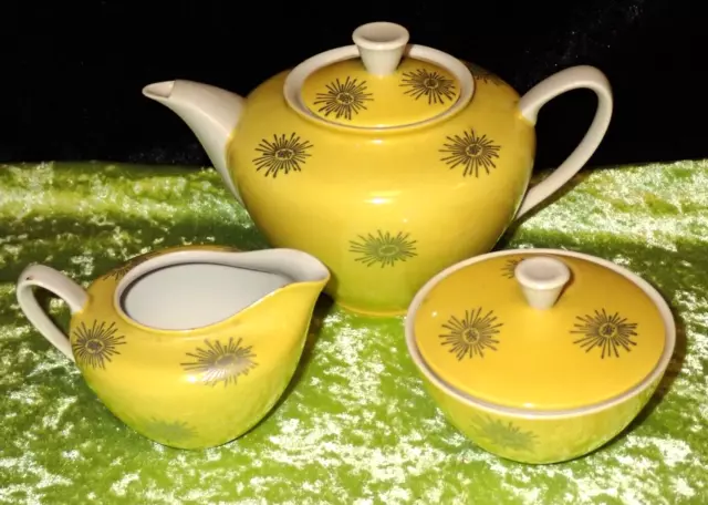 Altes Weimar Porzellan Teeset Kanne Kännchen Zuckerdose 30/40er Jahre Vintage