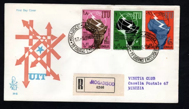 Somalia  1965, FDC Venetia Club  (39/s), UNIONE INTERNAZIONALE TELECOMUNICAZIONI