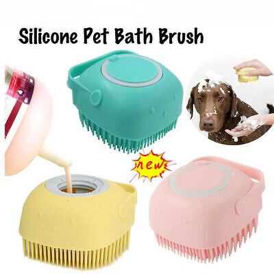 Pet Massage Bath Brush Shampoo Dispenser For Dog Cat Silicone Scrubber Tool ❀