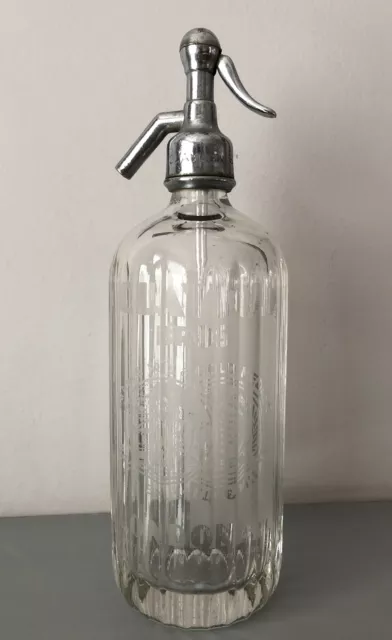 Vintage Clayton Bros, London, Soda Water Syphon with Metal Chrome Top