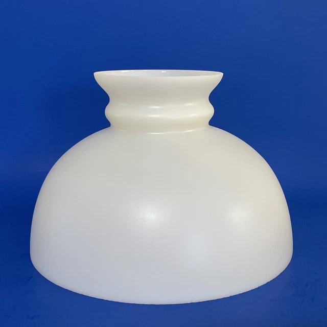 Vintage GWTW 10" Fitter White Satin Finish Oil Or Electric Glass Dome Lamp Shade