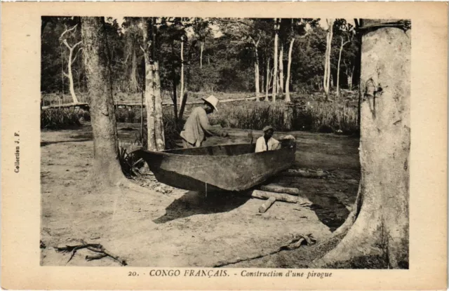 CPA AK CONGO Francais- Construction d'une pirouge (86653)