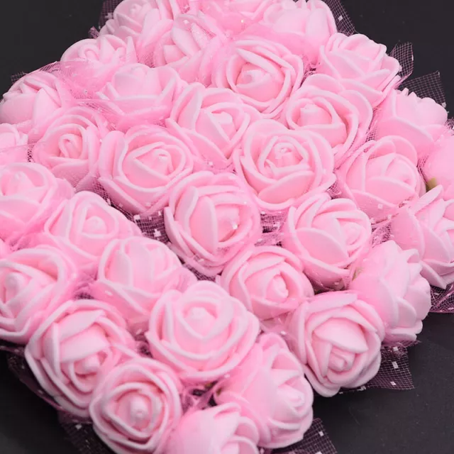 144Pcs Mini Foam Rose Wedding Artificial Flower Decoration Bouquet Wreath DIY