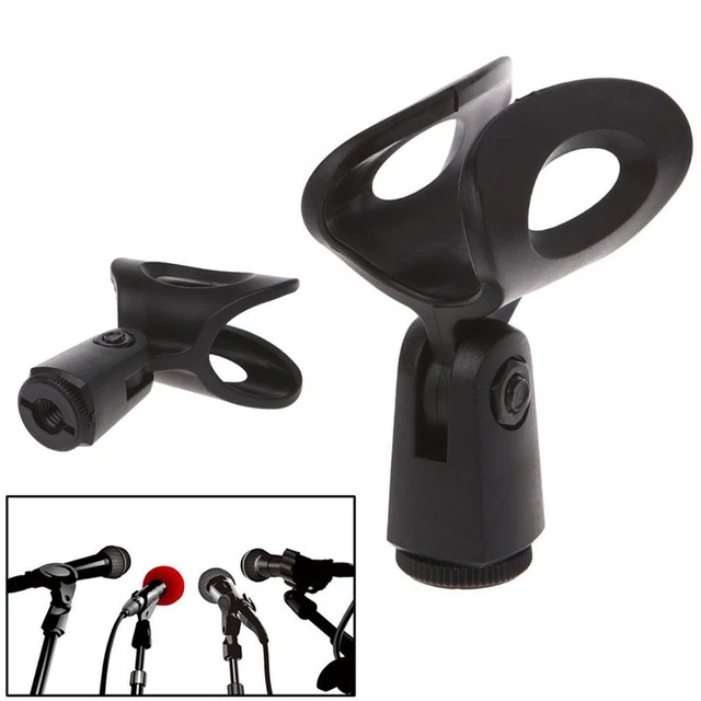MIC MICROPHONE STAND Accessory Flexible Plastic Clamp Clip Holder Mount