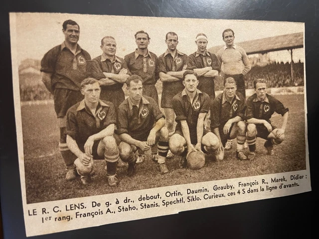 Coupure De Presse Originale - Équipe Du RC Lens - Octobre 1937 - France