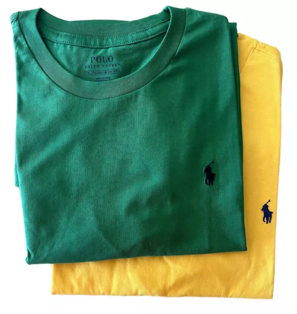 Original Ralph Lauren Unisex T-Shirt Rundhalsausschnitt 2er-Pack XL 18/20 Alter 16 36" Brust