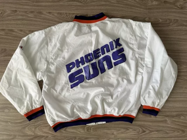 Vtg 90s NBA Phoenix Suns Champion Authentic Warm Up Fireball Jacket Size XL 2