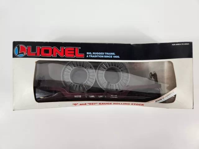 Lionel 6-16318 O Gauge Lionel Lines Depressed Flatcar with Cable Reels with Box