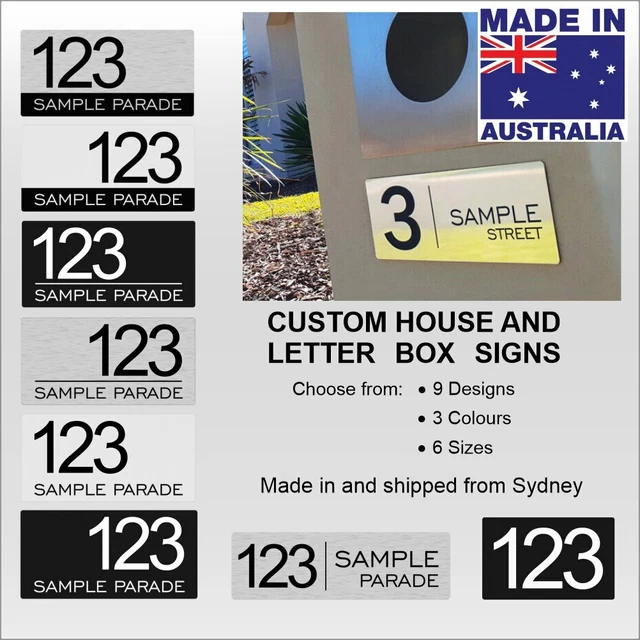 Custom House Number and Street Name Plaque Address Sign