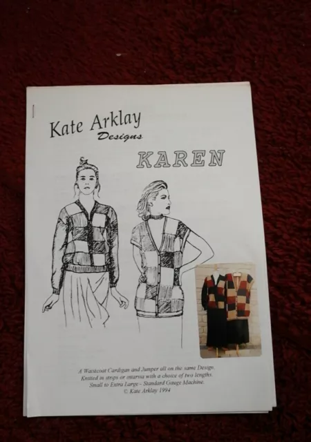 4 machine knit patts by Kate Arklay please see description and photos 2