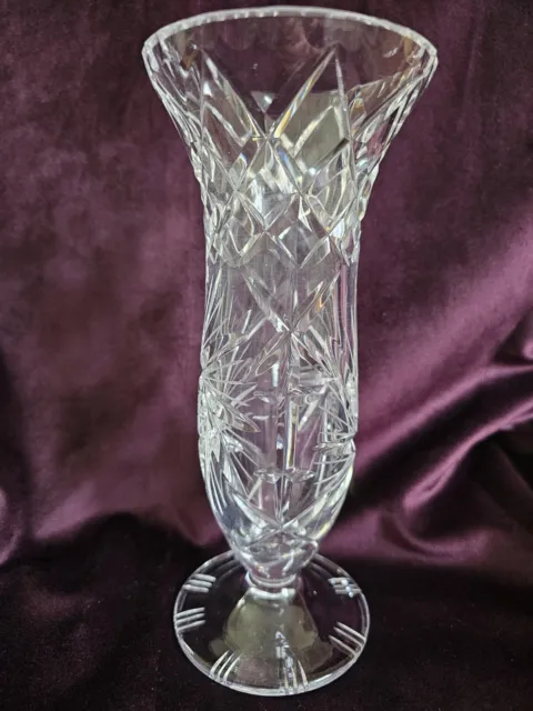 Zawiercie 24% Lead Crystal Hand Cut Vase Made In Poland