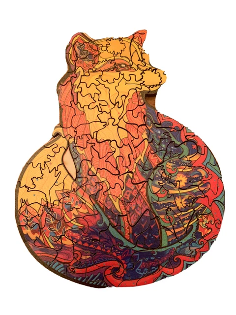 Wooden Puzzles For Adults Mysterious Fox Wooden Puzzle Challenger Size A5