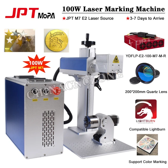 Machine De Marquage Laser Fibre JPT MOPA M7 100W - Gravure Couleur Sur Métal, Logiciel EZCAD 2, 70 Kg
