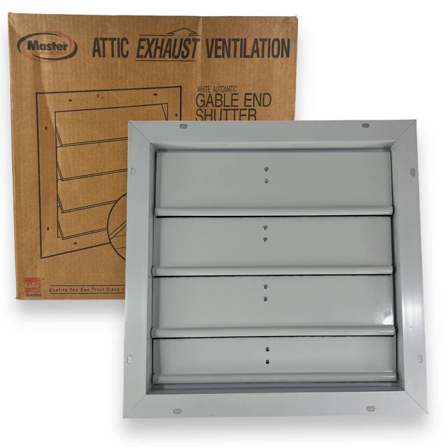 MASTER FLOW ALUMINUM Automatic Gable Mount Vent Shutter Attic Exhaust