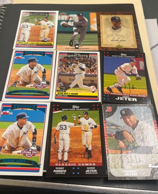 Derek Jeter Lot (9) New York Yankees MVP HOF Topps Upper Deck Bowman