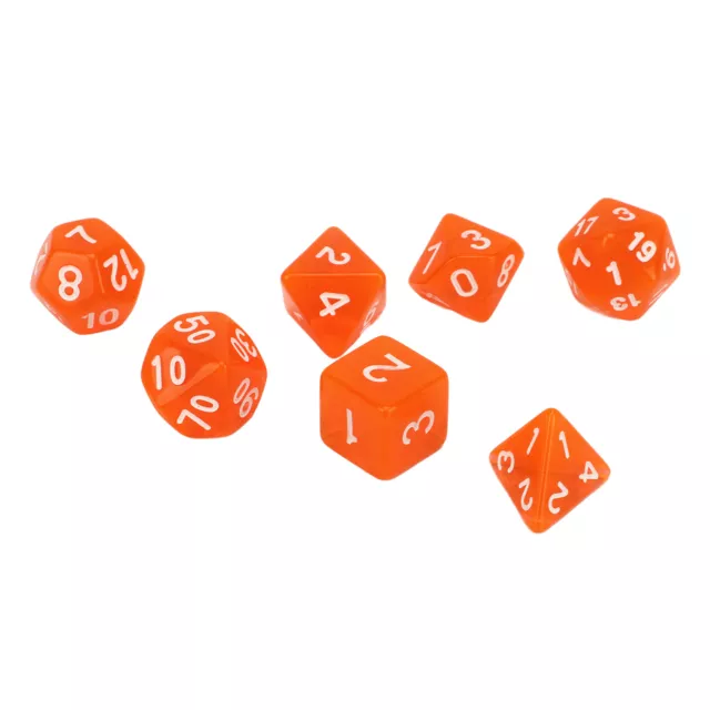 Polyhedral Dice 7PCS Transparent Orange Mini Polyhedral Dice Set Clear Numbers