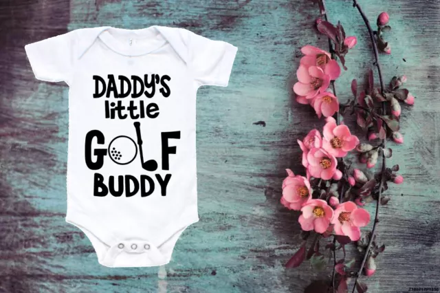 Daddy's Little Golf Buddy Cool Baby Vest Baby Shower Gift Funny Baby Vest   56