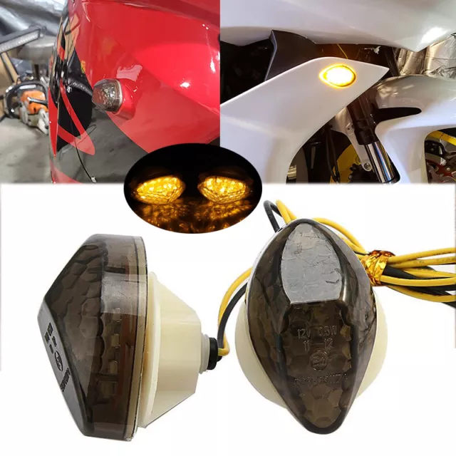 2x LED Flush Mount Turn Signals Light For Honda CBR600RR 03-12 CBR1000RR 04-07